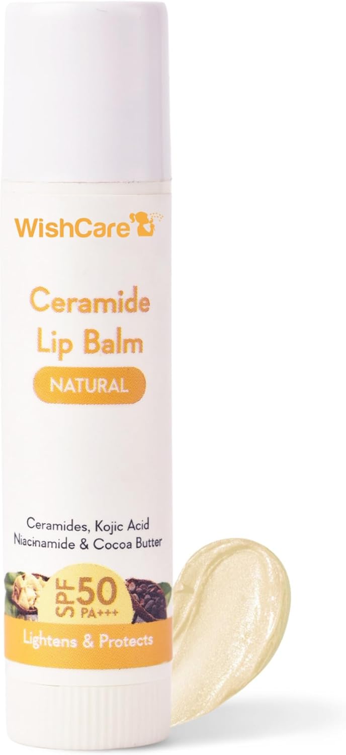 WishCare Ceramide Lip Balm with SPF50 PA+++ - Kojic Acid & Niacinamide - For Lip Lightening & Protection 5gm