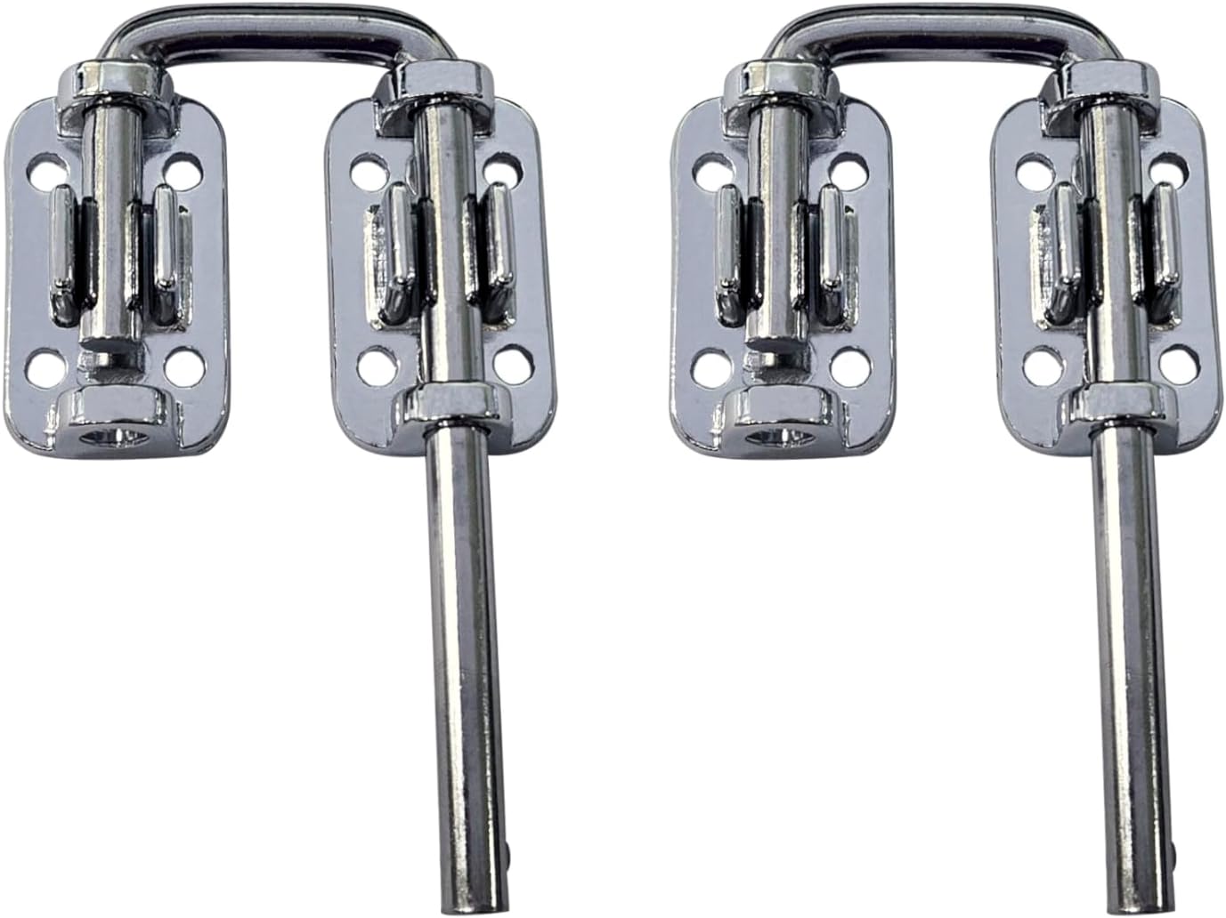 QCAA Sliding Door Loop Lock, Child Safe & Home Security, for Patio French Door, 1-1/4", Chrome Plated, 2 Pack, Made in Taiwan