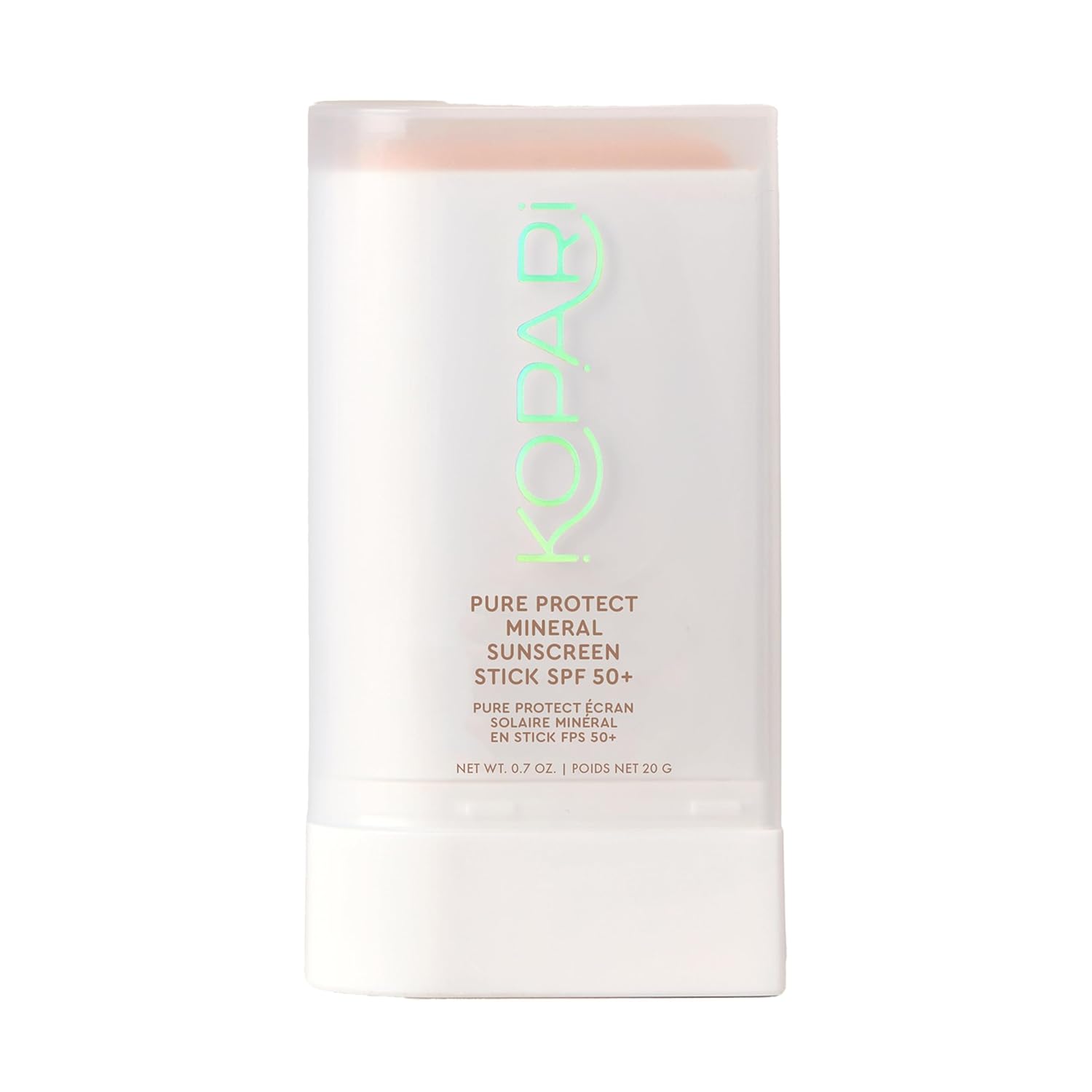 Kopari PURE PROTECT 100% Mineral Sunscreen Stick SPF 50+ Clear Zinc Oxide Face and Body Sunscreen with Hydrating Argan Oil, Shea Butter, Sheer Finish, Ultra-Portable, for Easy Reapplication