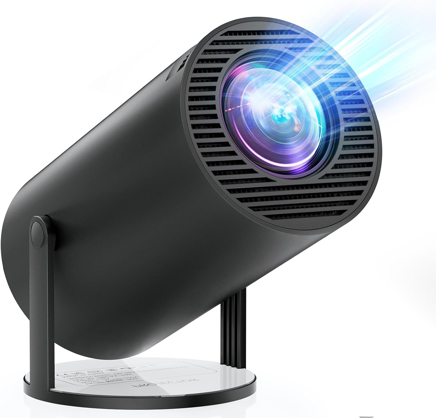 [Built-in Apps & Android 11.0] Mini Projector Portable 18000 Lux Projector 4K Supported 180° Rotation & Auto Keystone, Outdoor Projector Compatible with TV Stick/Windows/iOS/Android/HDMI/USB