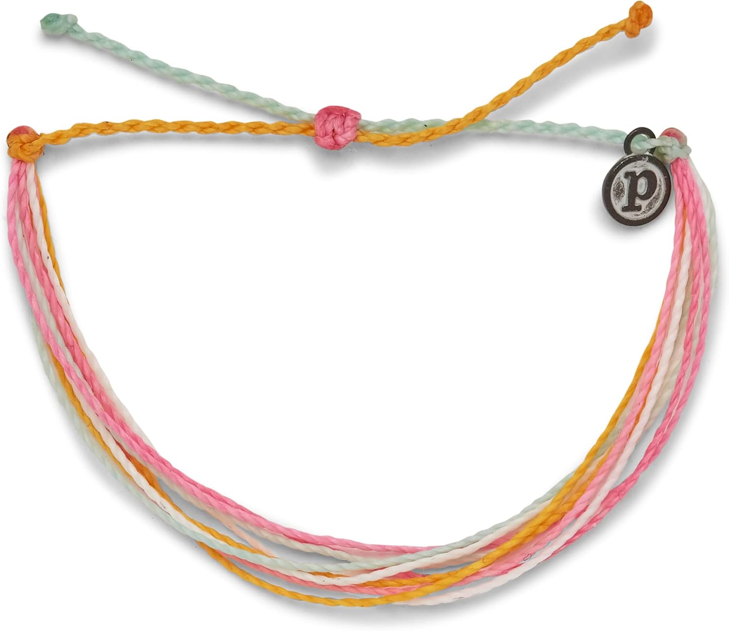 Pura Vida Original Bracelet - Adjustable Band, 100% Waterproof - Plated Brand Charm