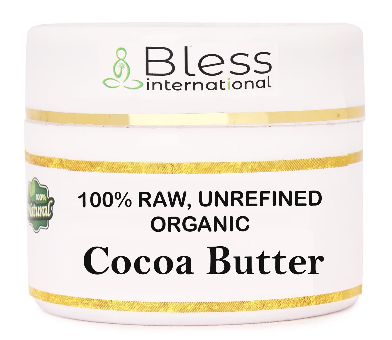 Organic Raw Cocoa Butter 100% Pure,Natural & Unrefined| Skin Moisturizer For Face, Body & Hair| 4 OZ/115 GM Ivory / White Grade A | DIY Creams, Balms, Lotions, Soaps| Softens Dry & Tough Skin