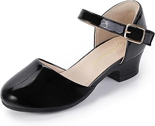 Hehainom Girls Dress Shoes Toddler Closed Toe Flower Girl Heels for Party Wedding Princess Shoes