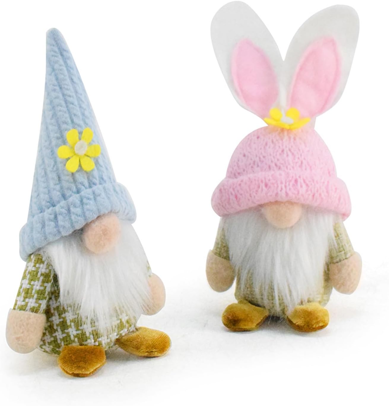 ZYMIADOU 2Pieces Easters Bunnies Gnomes Decorations Spring Themed Swedish Tomtes Dolls For Party And Farmhouses Home Table Decors Spring Tomte Figurines