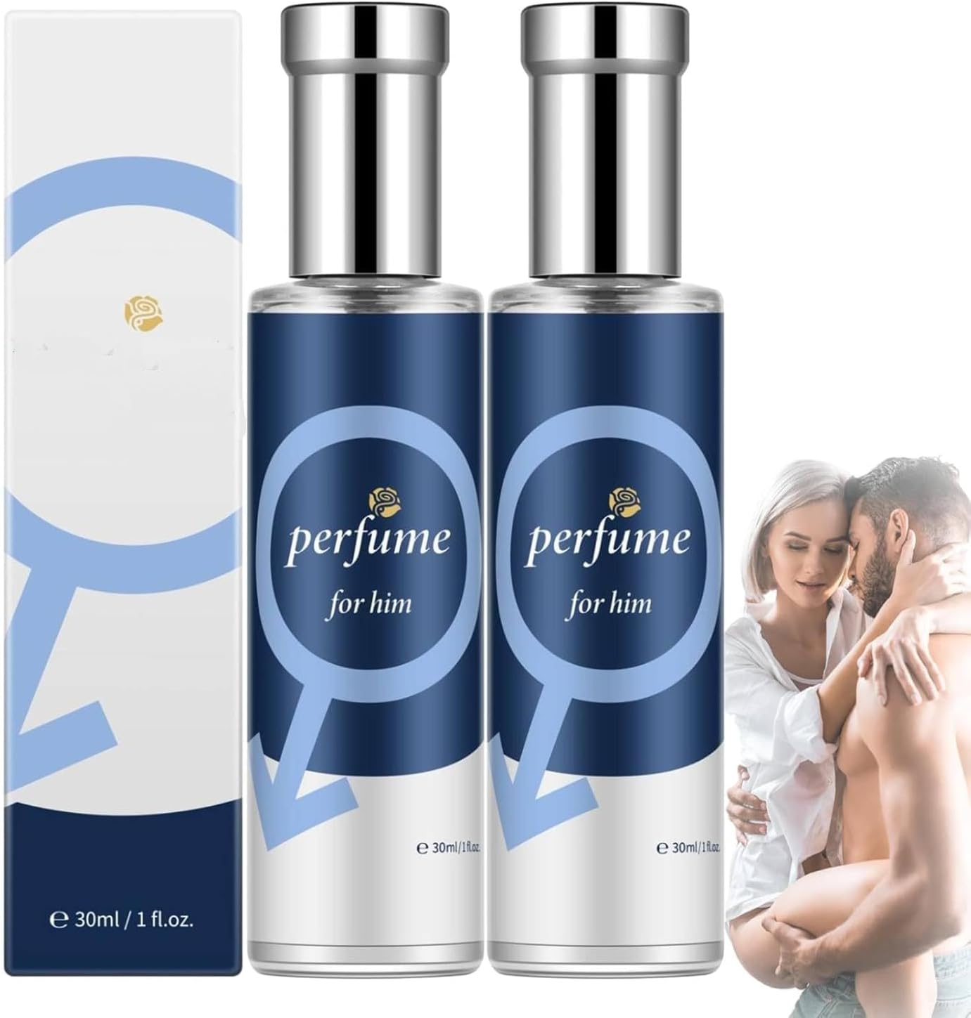 Cupids Hypnosis Cologne for Men, Pheromone Perfume for Men, Men's and Women's Interesting Sex-Perfume, Long Lasting Romantic Perfumes Spray, Pheromone Infused Essential Oil Perfumes (30ml, 2PC)