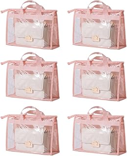 Dust Bags for Handbags - Handbag Storage Organizer Dust Bags for Moisture Proof Dust Cover with Zipper and Handle(Pink-XXL)