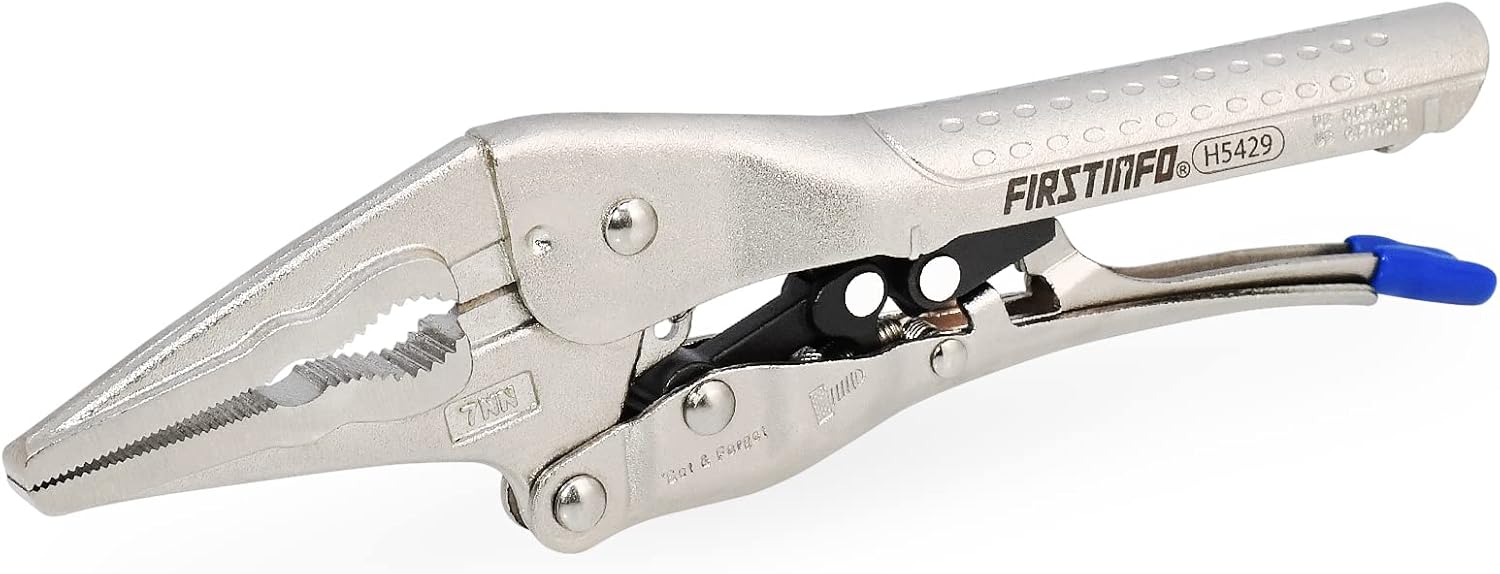 FIRSTINFO H5429 Patented Self-Adjusting Locking Plier, Automatic Locking, Long Nose, 7-Inch