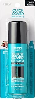 Red by Kiss Quick Cover Root Touch-Up Spray, Waterproof & Smudge-Proof Gray Coverage, Quick-Dry Formula with Jojoba Oil, Lightweight & Travel-Friendly (Jet Black, 2oz)