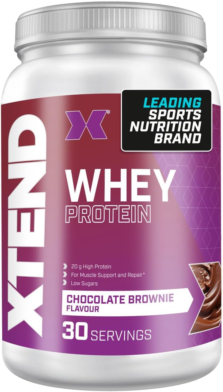 XTEND Whey Protein Powder, 30 Servings, Chocolate Brownie | 20g Protein Per Serving for Post Workout Recovery and Muscle Growth | Muscle Building Supplements
