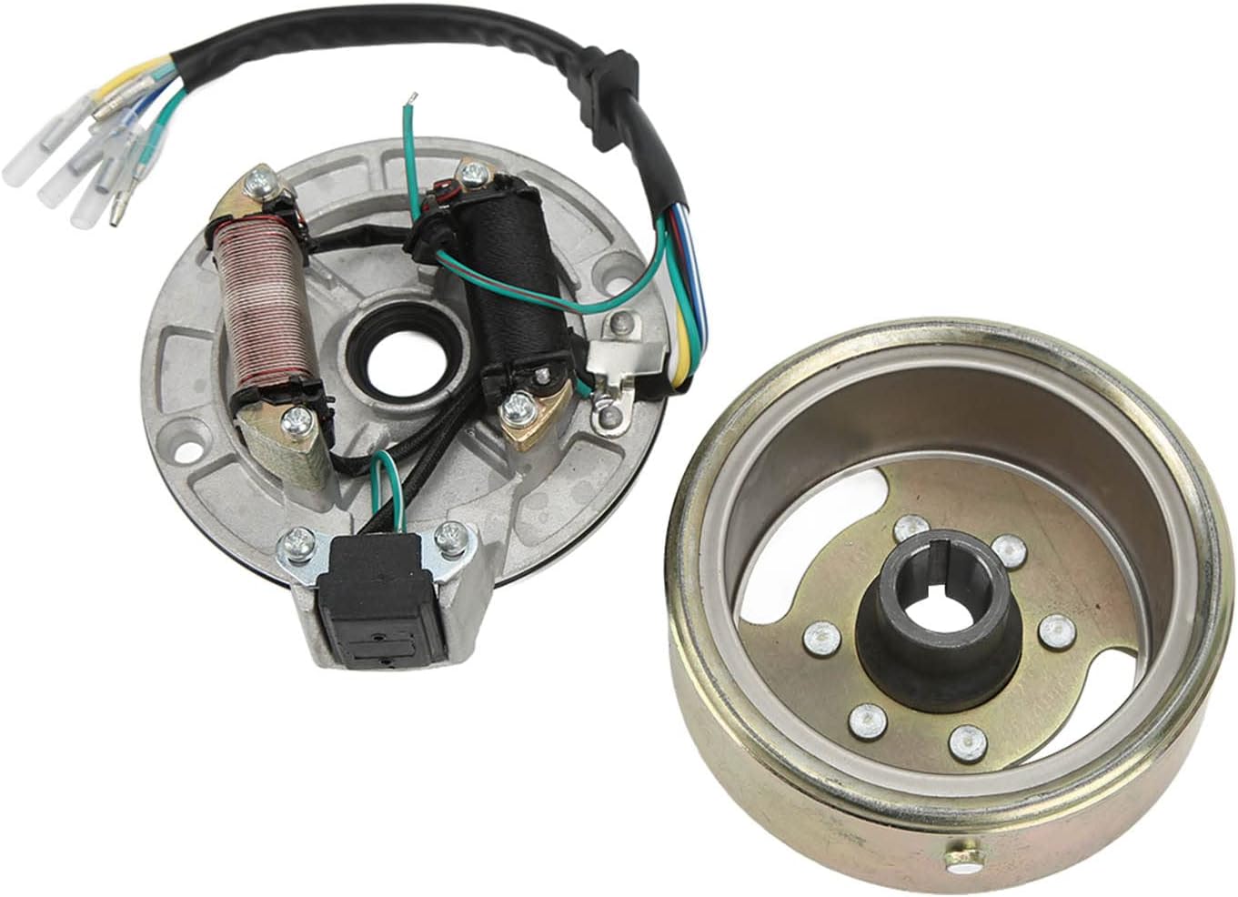 Dioche Pit Bike Stator, Magneto Stator Flywheel Rotor Kit Copper Aluminum for Start Engine PIT PRO PIT Bike