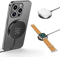 3 in 1 Magnetic Wireless Charging Pad for iPhone 12-16 Series, Charging Pad for Multiple Devices Mag Safe Wireless Charger Pad for Apple Watch 9/8/7/6/5/4/3/2/SE & AirPods 3/2/Pro Black