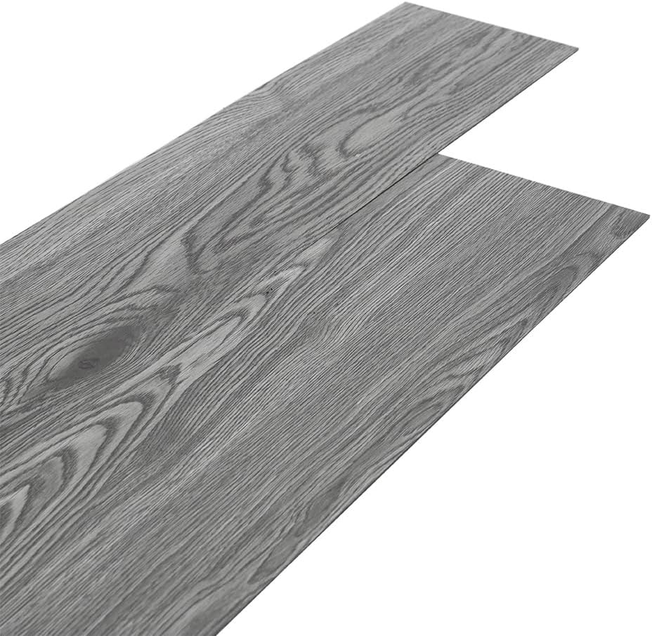 INMOZATA Grey Self Adhesive Floor Planks 36pcs Vinyl Flooring Planks Floor Tiles Self Adhesive Wood Effect Peel and Stick Floor Tile for Kitchen Bathroom Home Floor Tile 91.5 X 15.2CM（Grey)