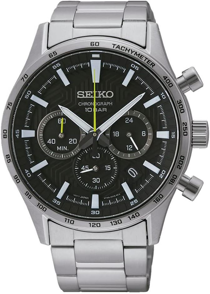 Seiko Men Analog Quartz Watch with Stainless Steel Strap SSB413P1