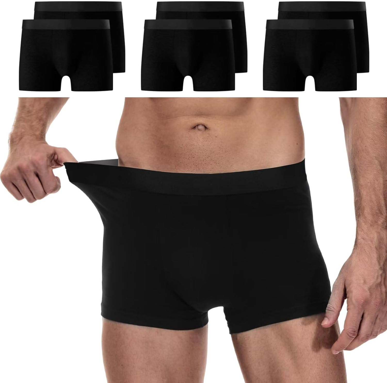YouShow Mens Boxers Shorts Multipack 6 Pack - Cotton Boxers for Men Underwear Trunks Retro Mens Underpants Tagless Anti Chafing