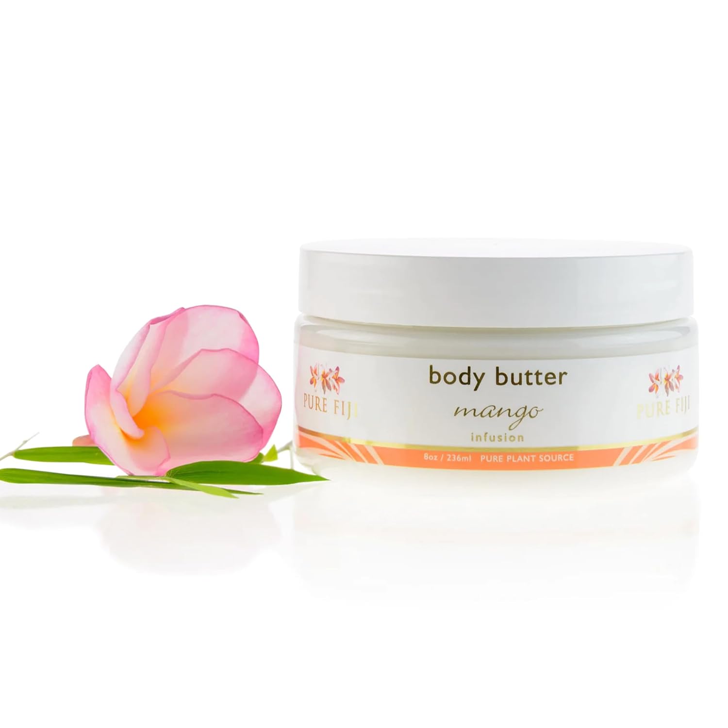 PURE FIJI Body Butter - Moisturizer Body Butter Cream - Face Cream and Body Lotion for Dry Skin with Natural Oils & Vitamin E, Body Butter For Women for Men,Mango, 8oz
