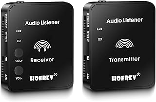 Hoerev Wireless in Ear Monitor System Studio Equipment Professional System Transmitter Guitar System with Rechargeable Battery for Studio Band Rehearsal Live Performance Camera Record