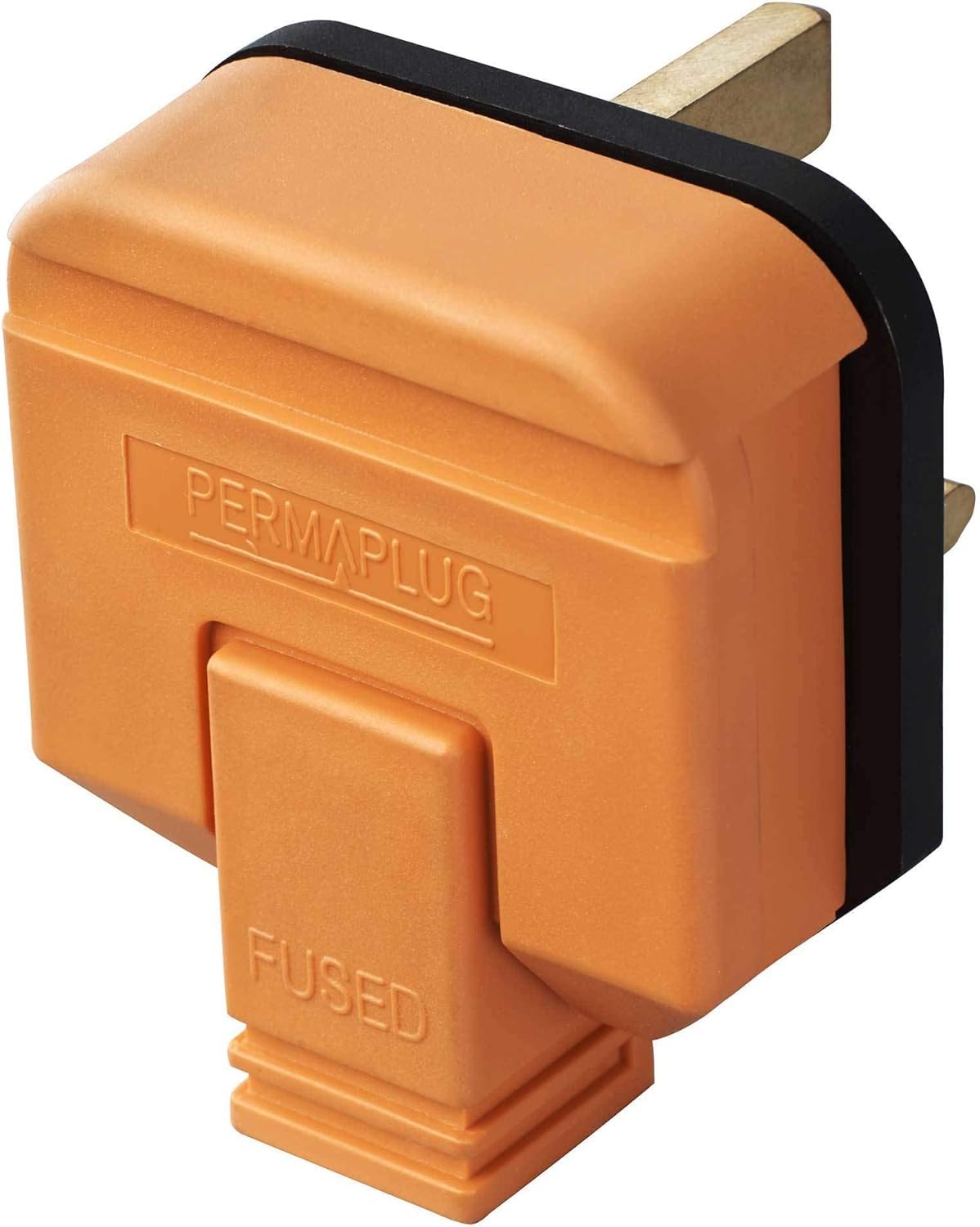 Heavy-Duty Rubber 13 Amp UK 3-Pin Mains Plug ( Orange) | BS1363-Certified, Heat-Resistant & Durable Power Plug for Home, Industrial & Workshop Use,3 pin plug uk,13 amp plug uk,