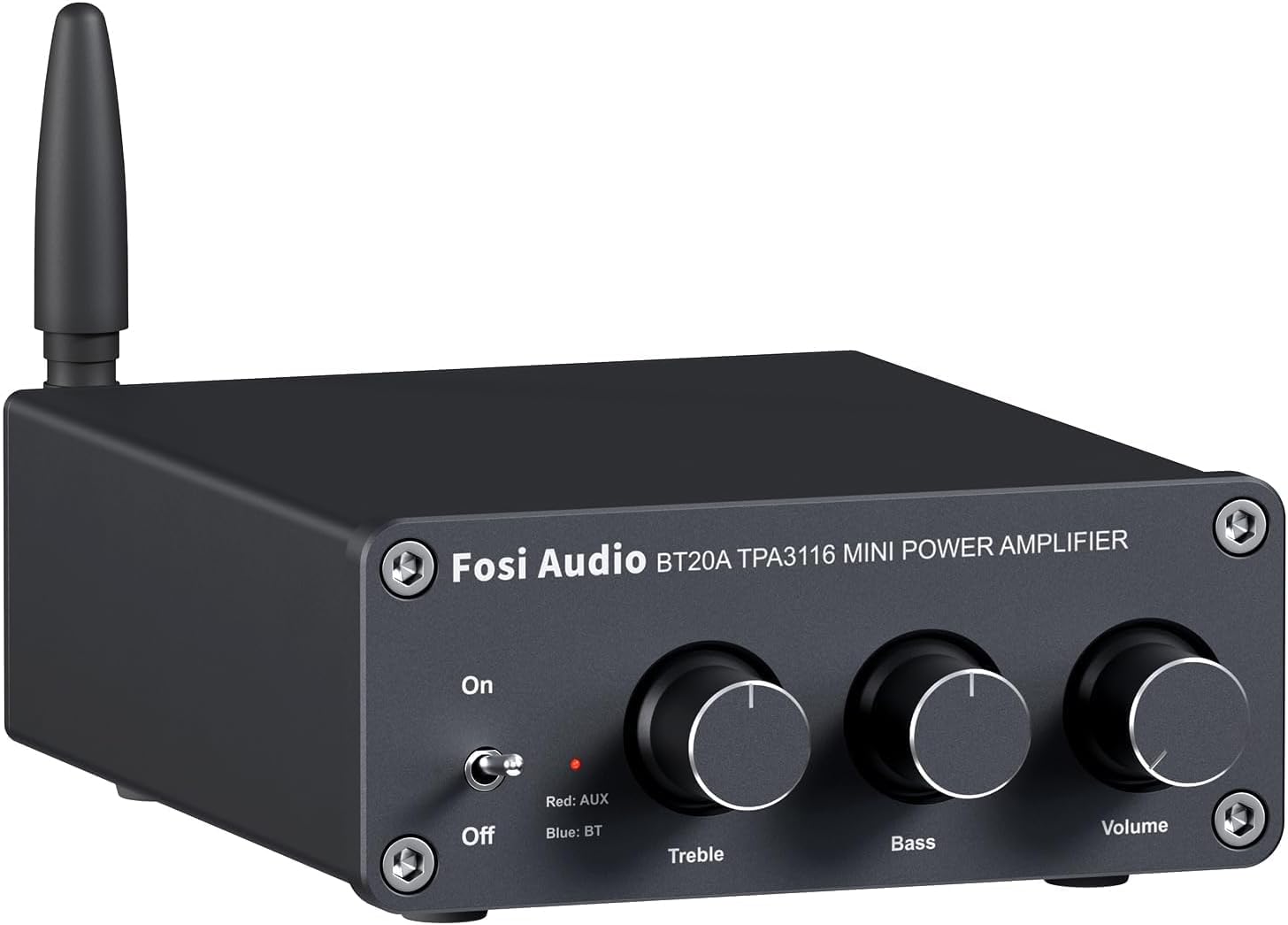 Fosi Audio BT20A Amplifier Stereo Receiver Bluetooth 5.0 Mini Power Amp 2 Channel 200W for Home/Outdoor/Garage/Ceiling/Passive Speakers Theater System