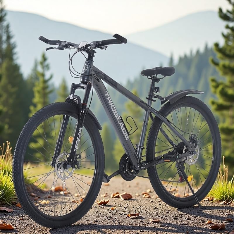 BSTSEL 24/26/27.5/29 Inch Mountain Bike Aluminum Frame with Front Suspension Fork Mountain Bicycle 21 Speeds with Dual Disc-Brake Suitable for Over 18 Years