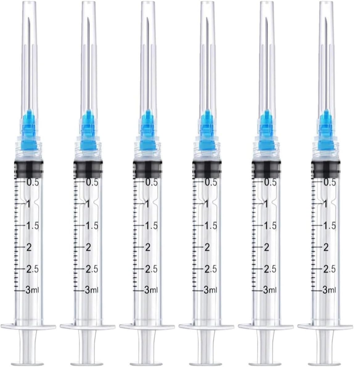 10 Pack 3ml/cc Disposable Luer Lock Lab Syringes with 23Ga 1.5 Inch Needle , Individually Sealed Packed