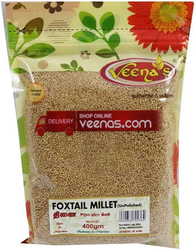 Veenas|Foxtail Millet | Indian Origin | foxtail Millet Seeds | Delicious Grain, Raw, GMO Free, Whole Grain, Vegan, High Fibre |400gm