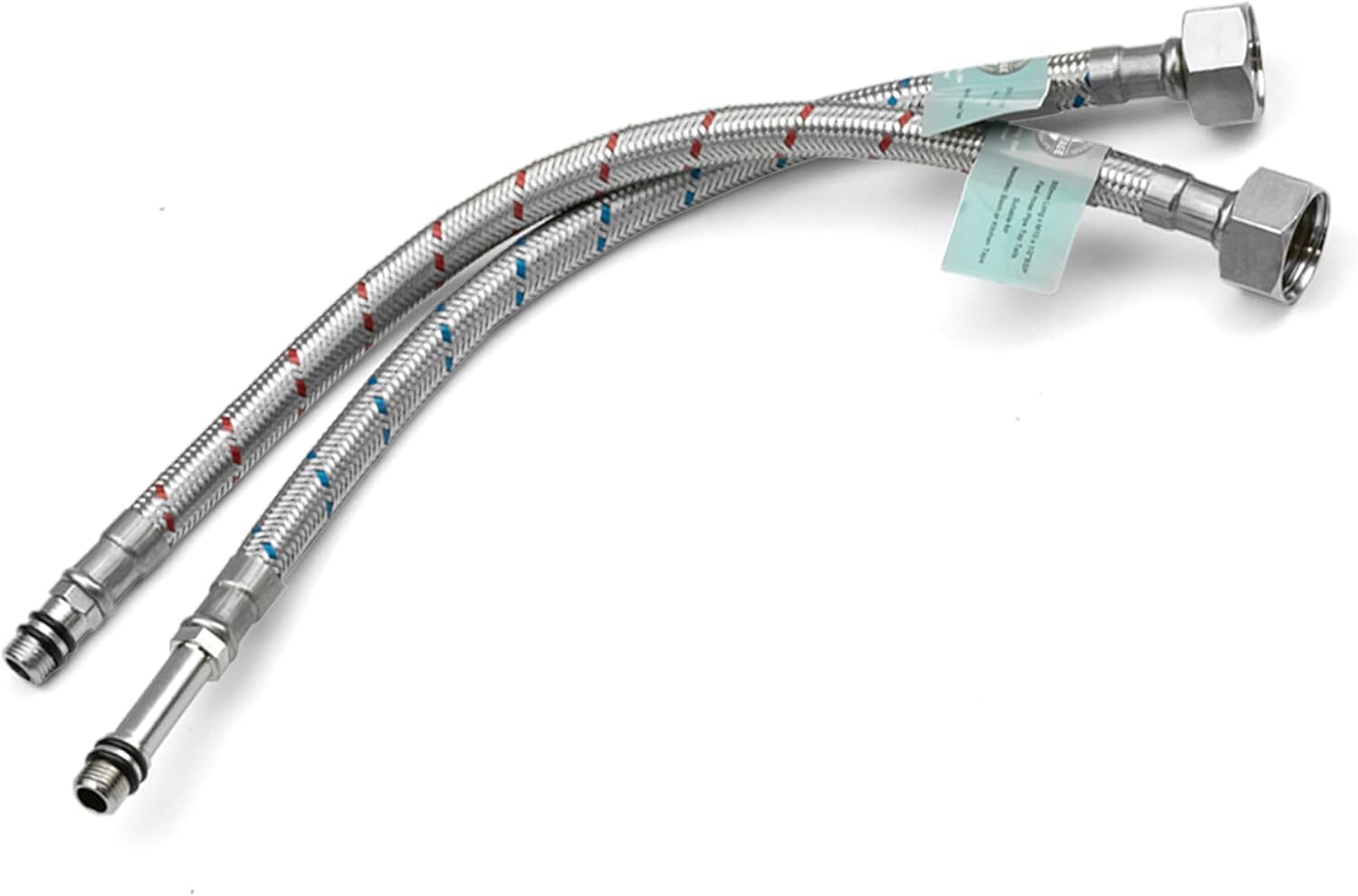 Xcel Home 2 x M10 x 1/2" Pair Flexible Tap Connectors – 300mm | 10 Lengths | Braided Hose Pipe for Kitchen Sink & Bathroom Basin Monobloc Mixer | Stainless Steel | Replacement Hot & Cold Water Supply