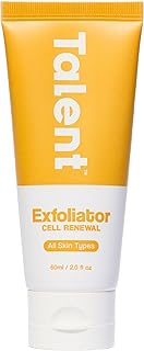 TALENT Men’s Cell Renewal Exfoliator, Fragrance-free, Volcanic Rock Face Wash Removes Dead Skin & Impurities, Sensitive Skin, All Skin Types, EWG Verified, Vegan and Cruelty-free, 2.0 fl oz