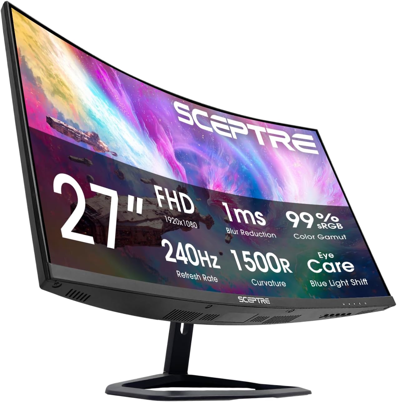 Sceptre New 27-inch Curved 240Hz Gaming Monitor 1500R DP x2 HDMI x2 Build-in Speakers Machine Black 2026