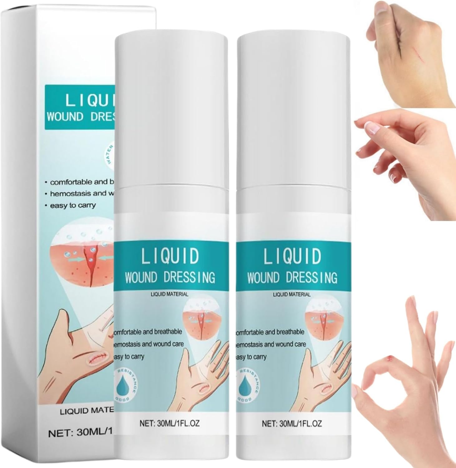 2PCS Skin Liq/uid Plaster Spray,Liquid Plaster Quick-Dry Gel,Waterproof Spray Plasters,Waterproof and Breathable Quick-Dry Gel,Liquid Wound Dressing,Quick-Drying Dressing,Transparent Waterproof