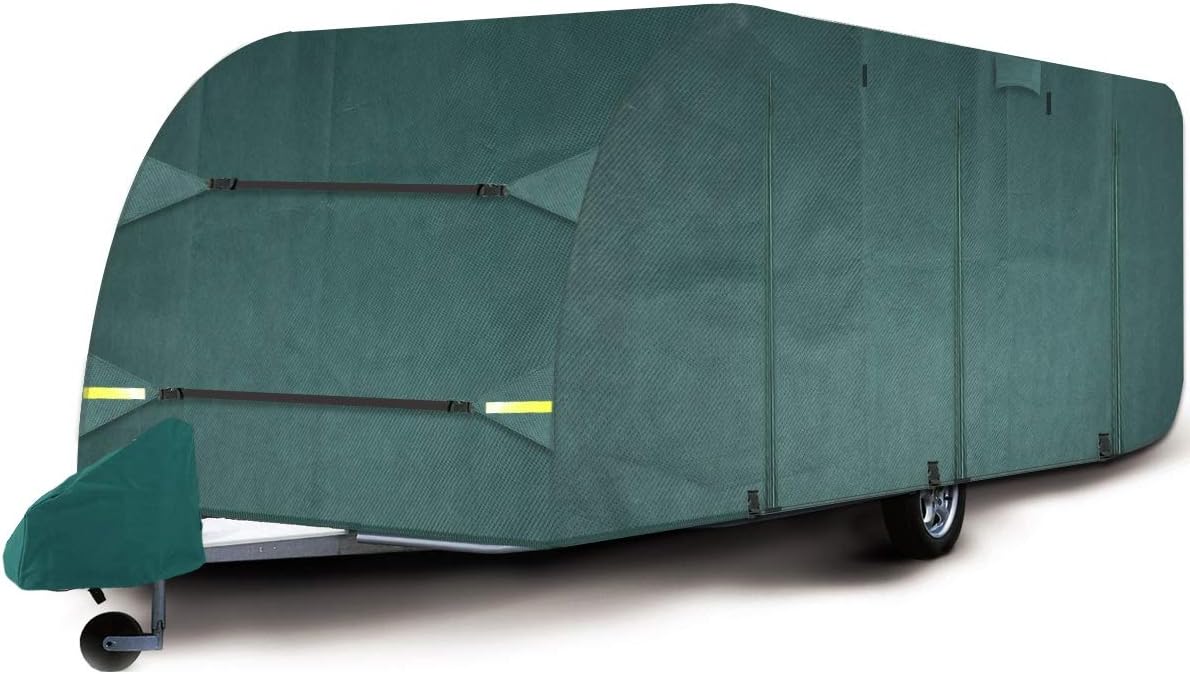 Shield Autocare 23ft - 25ft Full Caravan Cover & Hitch Cover | Universal 4 Ply Breathable Heavy Duty Waterproof Protector (23 foot - 25 foot XXL)
