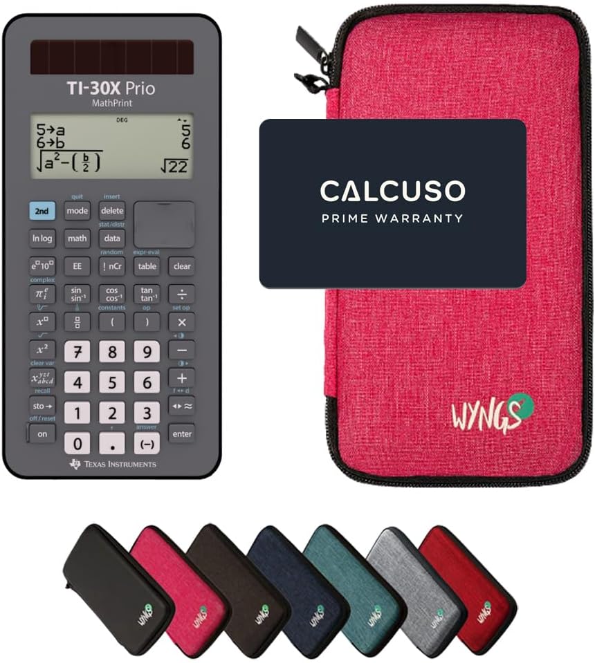 CALCUSO Basic Set Pink with Calculator TI-30X Prio MathPrint