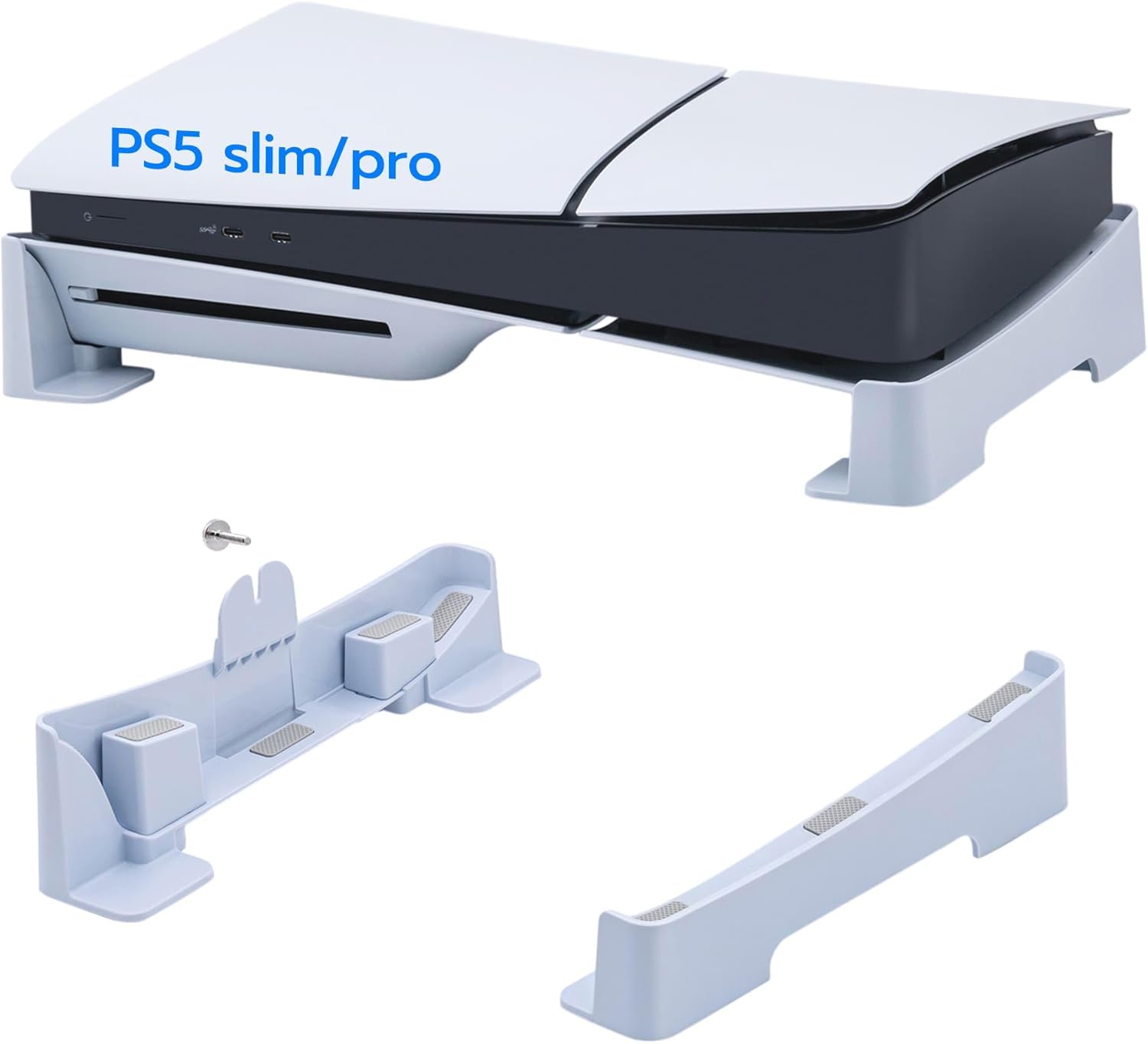Mcbazel Horizontal Base Stand & Console Holder for PlayStation 5 Pro & PS5 Slim DE/UHD Consoles – White