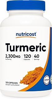 Nutricost Turmeric Curcumin with BioPerine and 95% Curcuminoids, 2300mg, 120 Capsules, Veggie Capsules, 767mg Per Cap, 40 Servings, Gluten Free, Non-GMO