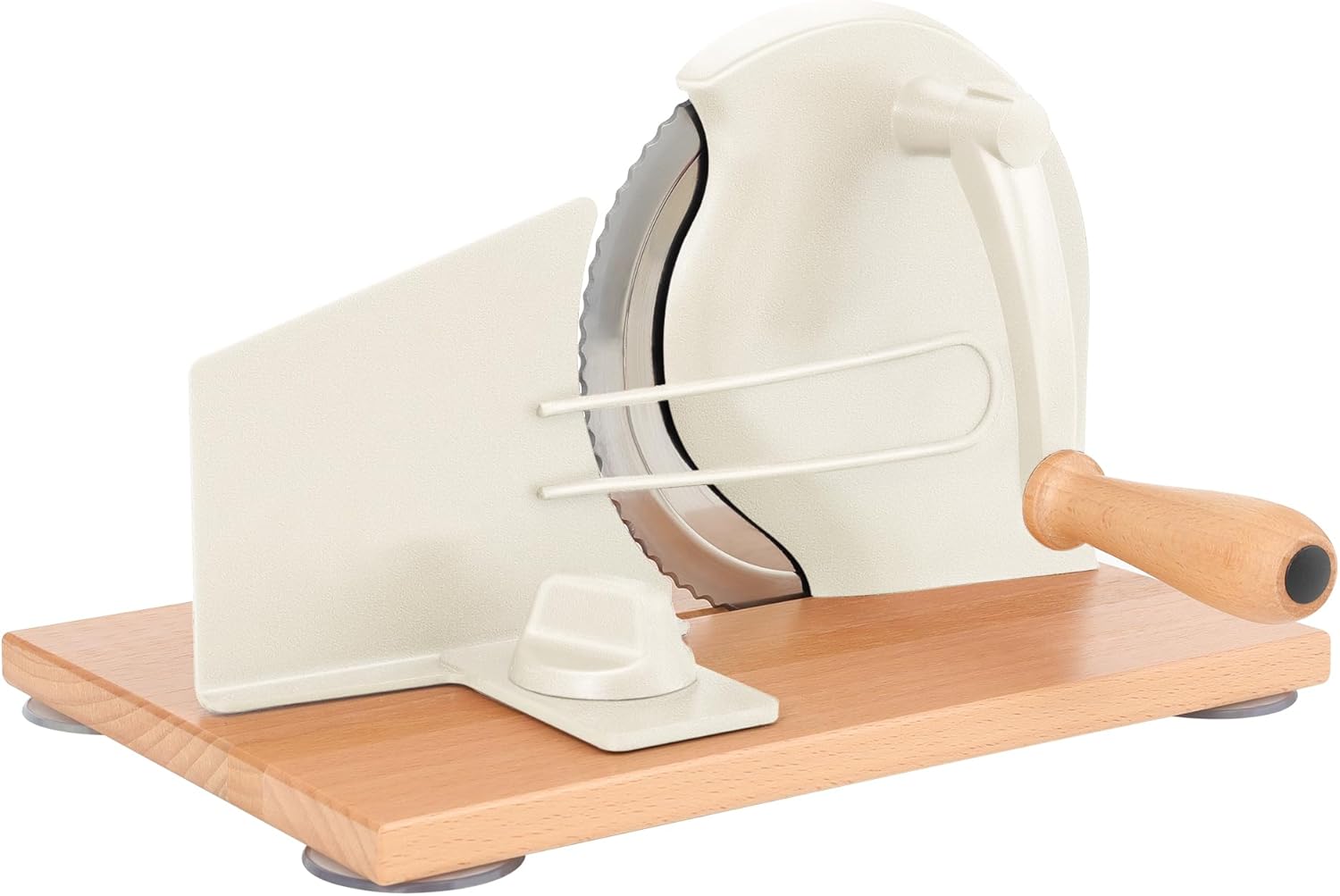 Manual Bread Slicer with Hand Crank- Adjustable Thickness Bread Cutter for Even Slices, Perfect for Homemade Sourdough, Sandwich, and More, Cream