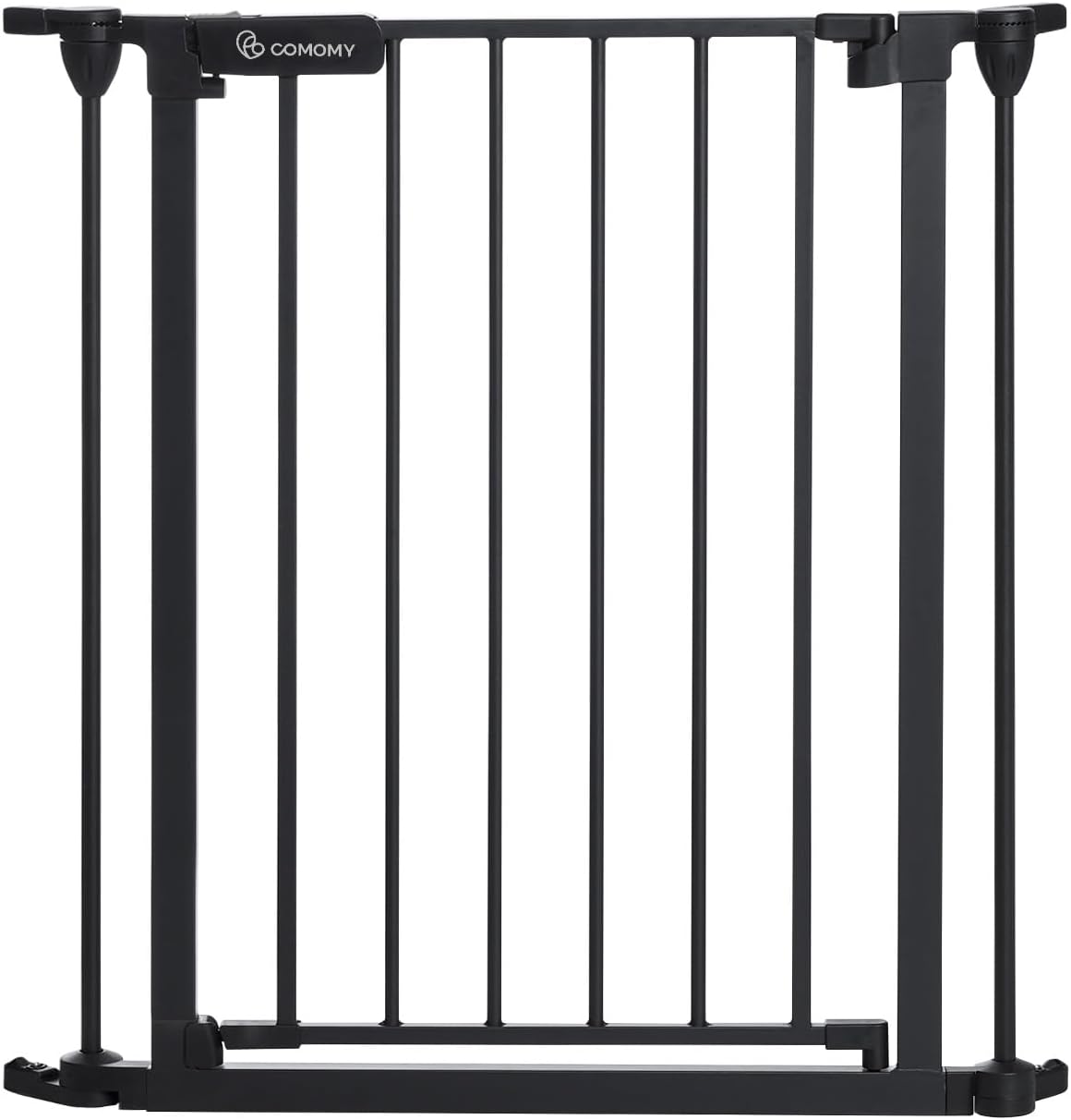 COMOMY Room Entry Door for 3/6/8 Panels Baby Fence, Mental, Only for COMOMY 80"/150"/198" Extra Wide Dog Gate, Black