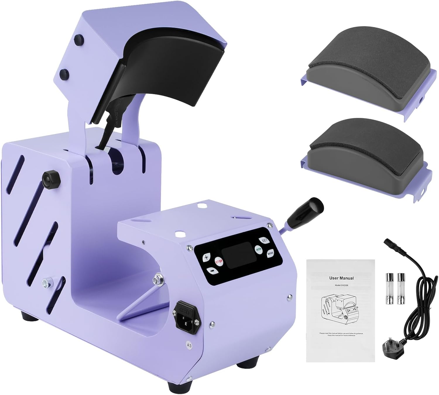 Uadme Hat Press Machine, Electric Multifunctional Cap Heat Press Machine with LCD Control, Automatic Heat Transfer Sublimation Printing for Vinyl, Sublimation, Heat Transfer