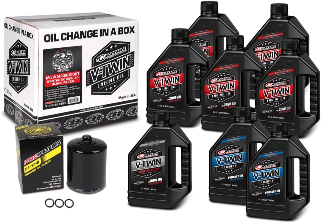 V-Twin Oil Change Kit Synthetic w/Black Filter, Milwaukee-Eight