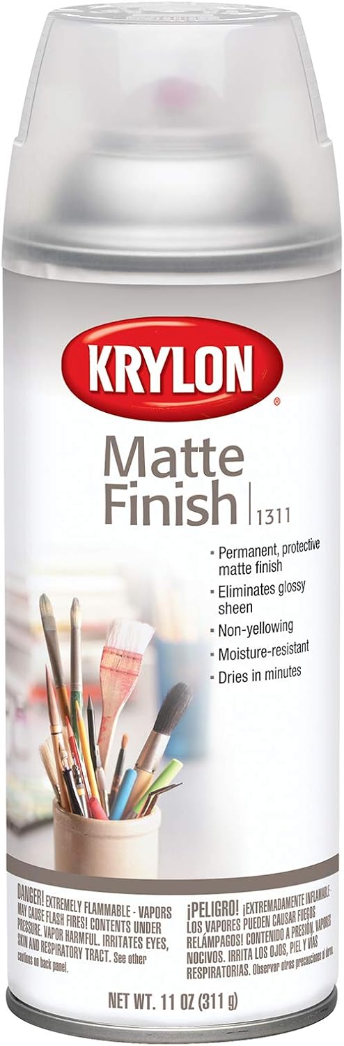 Krylon Clear Matte Finishing Spray Paint Coating, 11 oz, Matte Finish