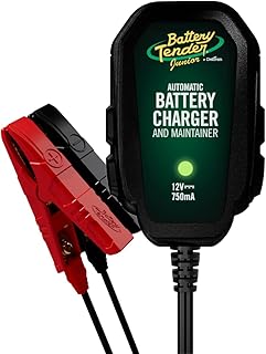 Battery Tender Junior 12V, 750mA Charger and Maintainer: Automatic 12V Powersports Battery Charger for Motorcycle, ATVs, and More - 021-0123