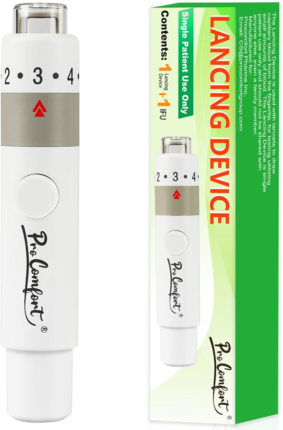 Lancing Device Pen Less Pain, Blood Sampling Pen, Used with Twist Top Lancets for Blood Glucose Testing, Lancet Pen for Blood Sugar Monitoring, Lancing Tool, Adjustable Depths