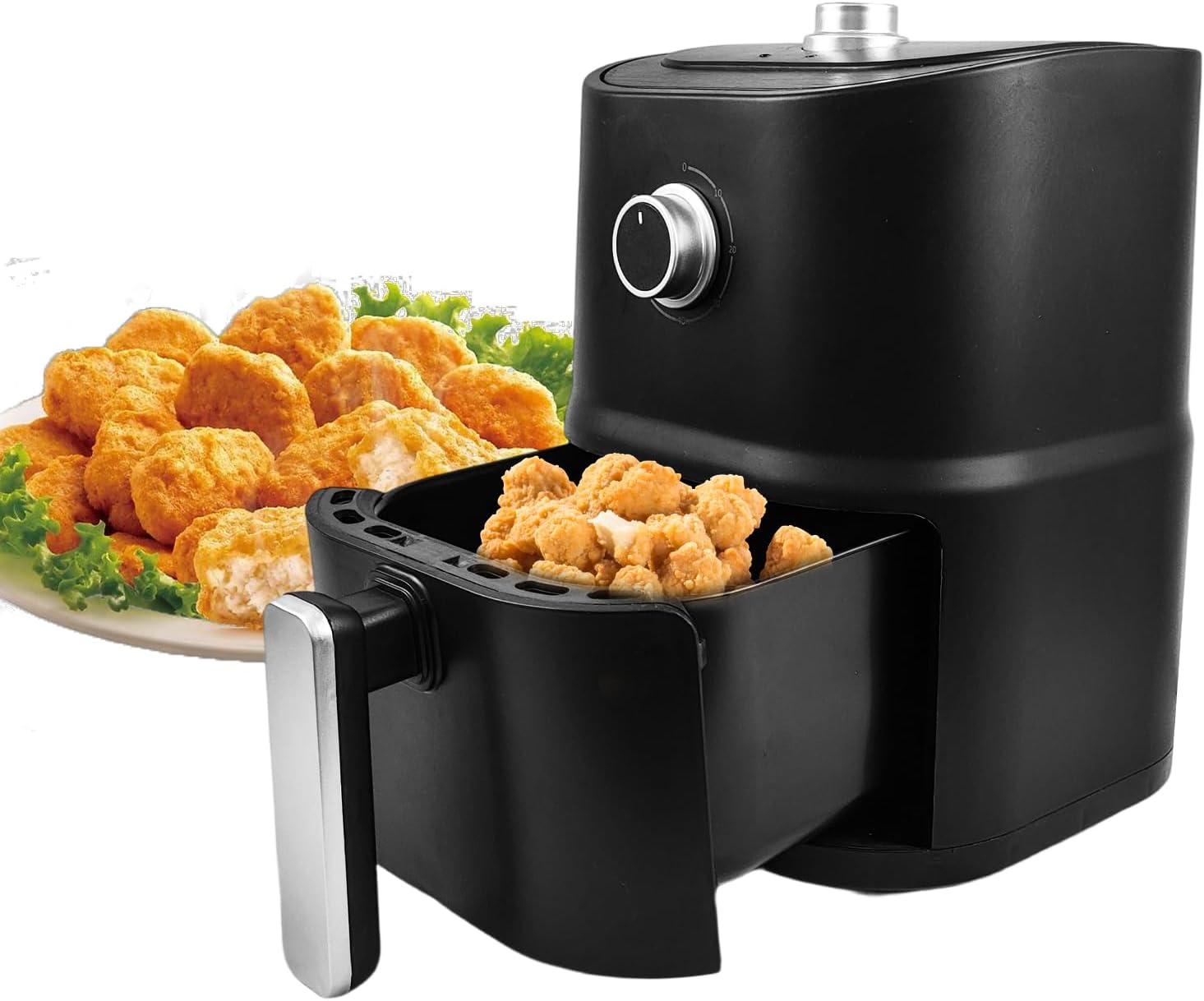 GadgetHaven Air Fryer, 3 L Manual Airfryer Oven and 5-in-1 Multicooker Compact Air Fryer with Hi-Fry Technology for Extra Crisp, Quick & Easy Meals, Nonstick & Dishwasher Safe Basket, Black