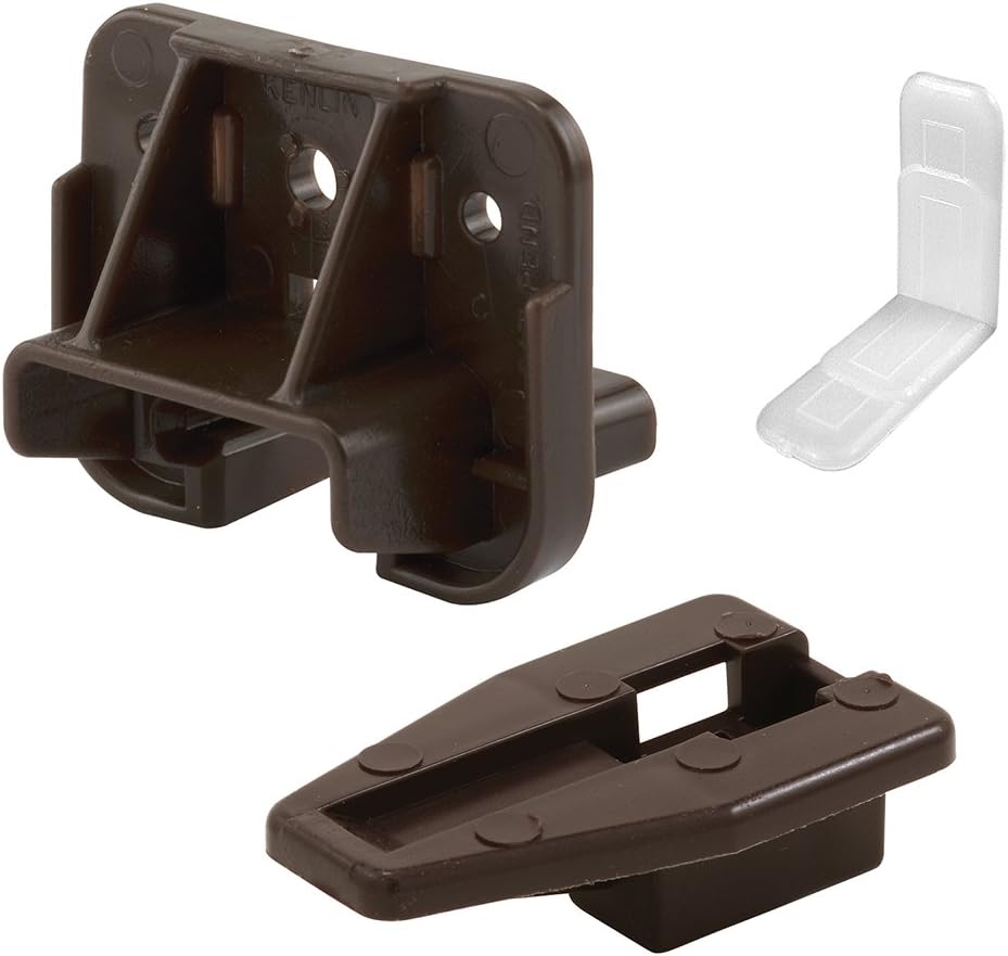 Prime-Line R 7321 Drawer Track Guide and Glides - Replacement Furniture Parts for Dressers, Hutches and Nightstand Drawer Systems, Brown (1 Set)