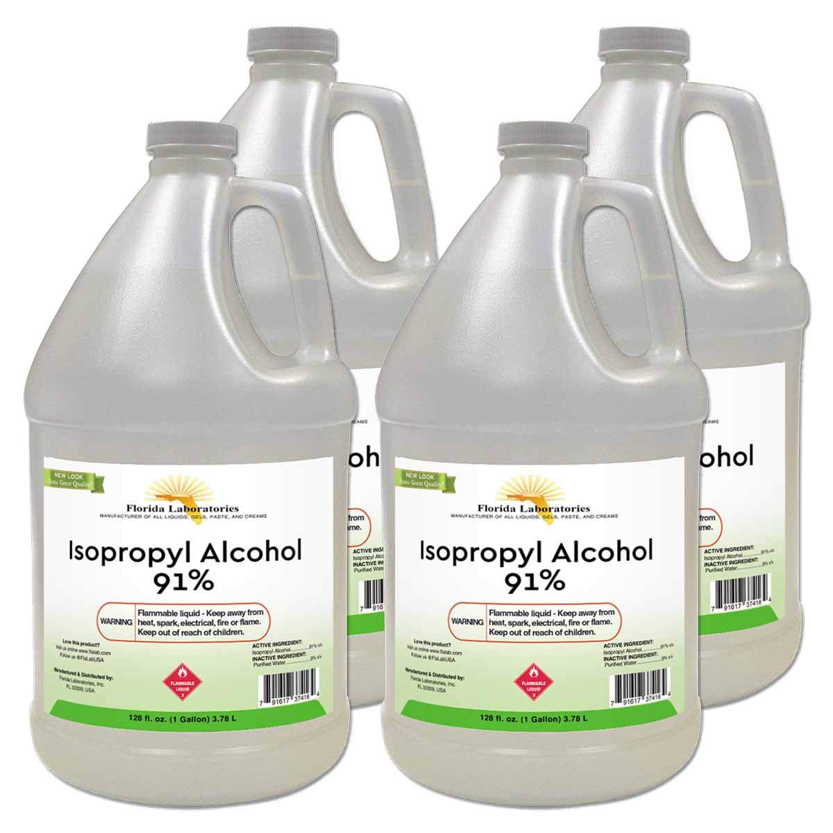 Isopropyl Alcohol Grade 91% - 4 Gallon - Made in USA -