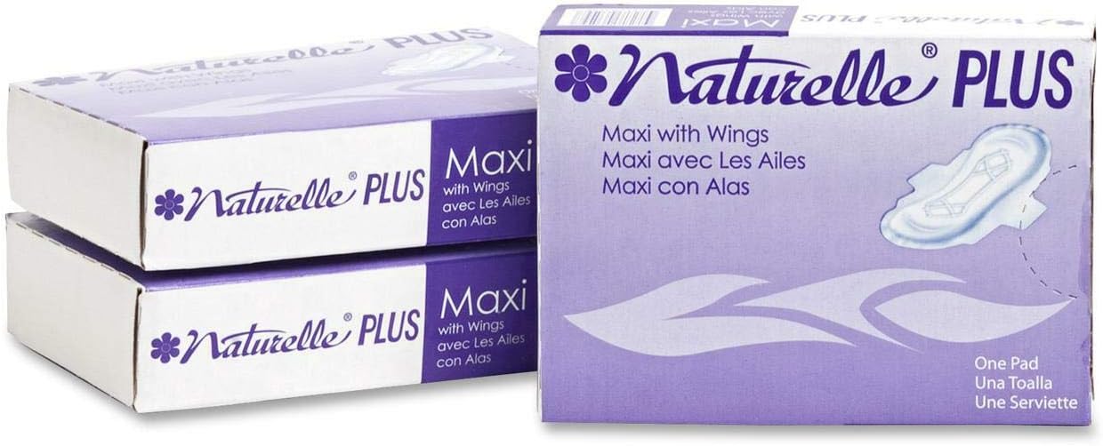 Naturelle Plus 25189973 Sanitary Napkins w/Wings, Dispenser Refill, 250/CT, White