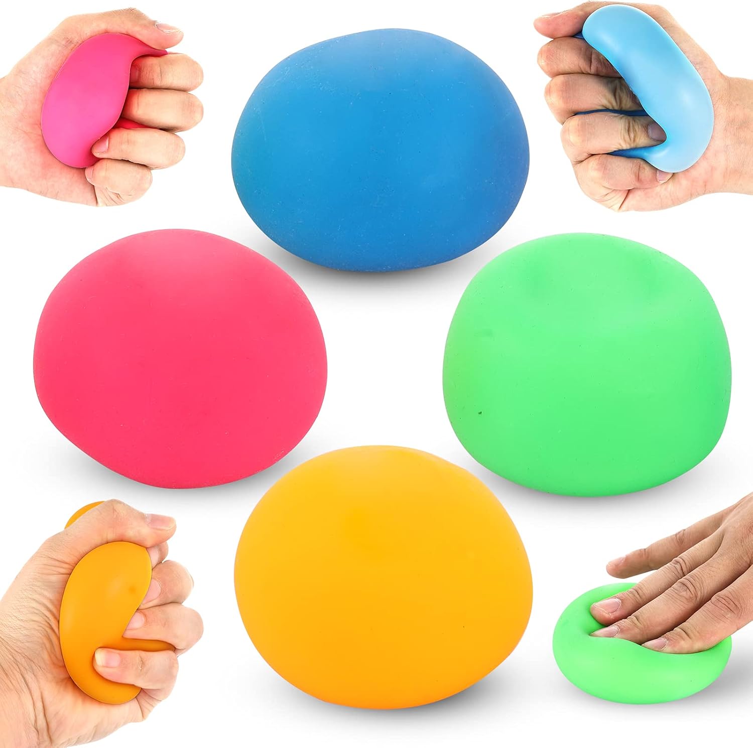 4 Pack Stress Ball for Kids and Adults Slow Rising Balls Sensory Fidget Toy Anxiety Relief Squeezing Balls, Improve Focus, Soft Squishy Toy Hand Grip Pressure Ball