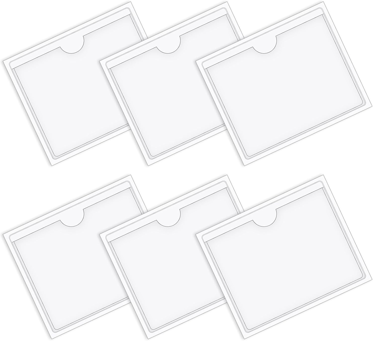 Vicloon Self Adhesive Pocket, 6pcs Adhesive Plastic Card Sleeves, 8 * 10cm Self-Adhesive Business Card Pockets Open Side Business Card Pocket for Organizing and Protecting Your Index Cards