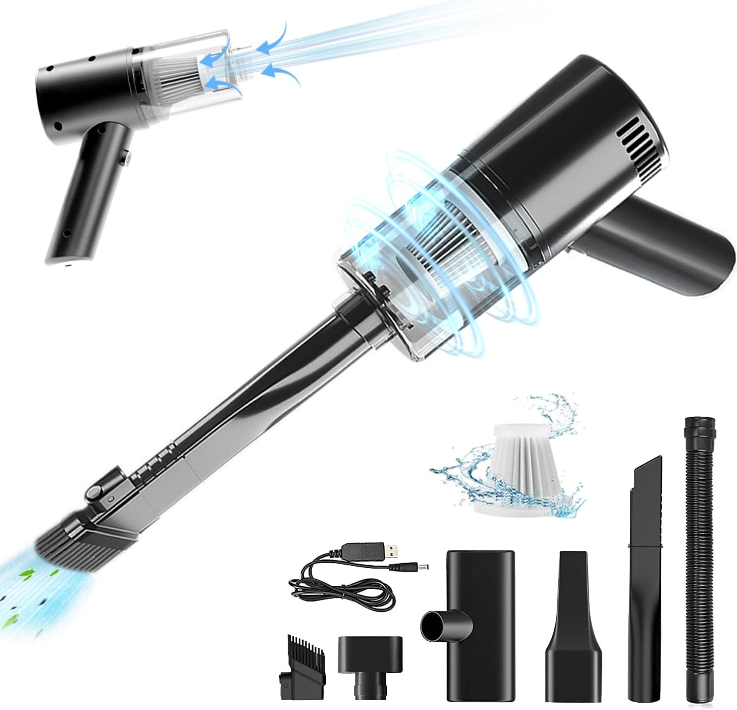 Handheld Vacuum Cleaner, 15000Pa Powerful Suction Portable Lightweight Mini Vacuum Cordless, USB Quick Charge Car Vacuum Cleaner for Sofa, Bed, Car, Home, Office, Clean Pet Hair