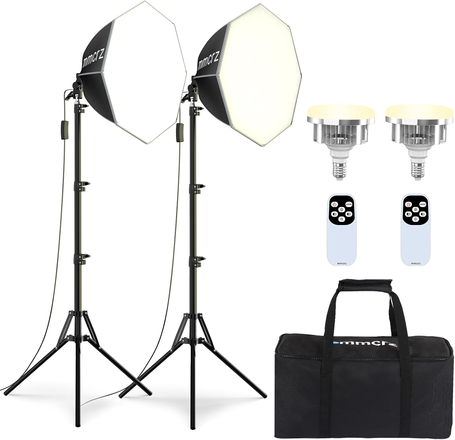 2PACK Professional Softbox Lighting Kit, 20'' x 20'' Studio Lights with 85W 2700-6500K E27 LED Bulbs, Continuous Lighting for Photography/Video Recording/Live Streaming