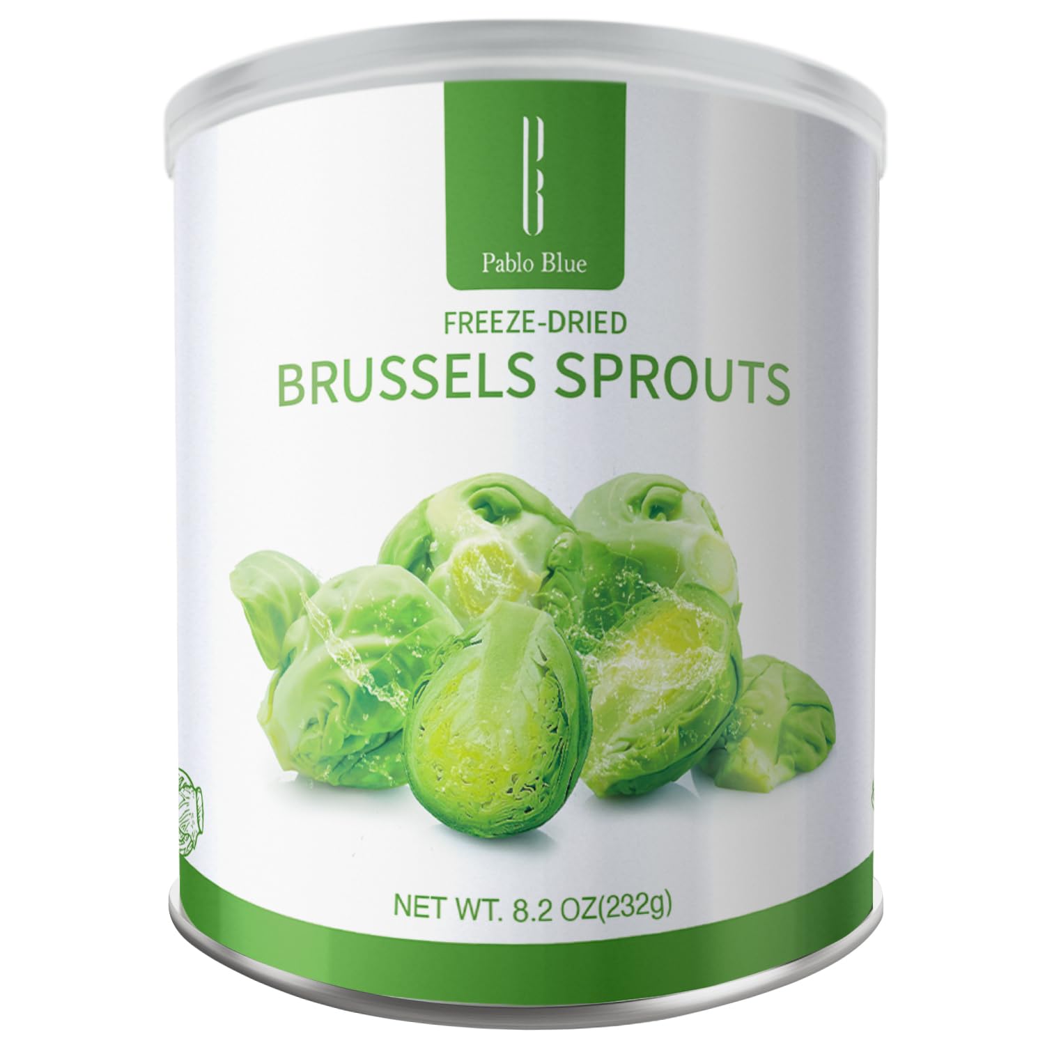Pablo Blue Freeze Dried Brussels Sprouts| Emergency & Survival Food supply| 38 Serving Bulk Freeze-Dried Vegetables for Healthy Snacking, Camping, Backpacking & Preparedness (8.2 OZ/232g)