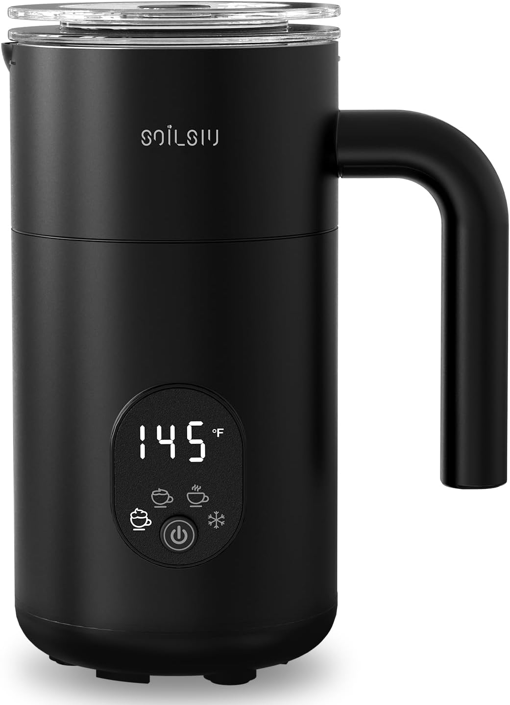 Soilsiu Electric Milk Frother - Automatic 4-in-1 Milk Frother and Steamer,13oz/380ml Warm and Cold Foam Frother for Coffee, Latte, Cappuccino, Matcha